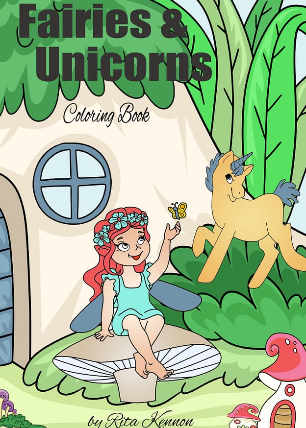 Fairies & Unicorns Coloring Book